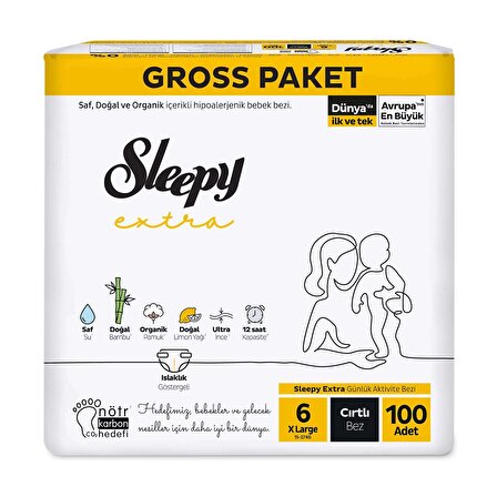 Sleepy Extra Günlük Aktivite Gross Paket Bebek Bezi 6 Numara Xlarge 100 Adet