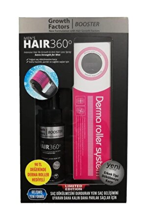 Hair 360 Growth Factor Booster Erkek Sprey 50 ml + Dermaroller