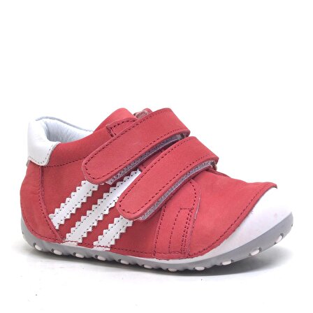 Kırmızı Hakiki Deri İlk Adım Bebek Ayakkabısı
