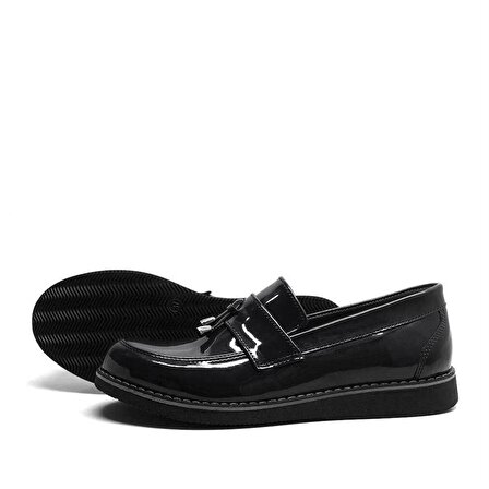 Siyah Rugan Loafer Klasik Erkek Ayakkabı