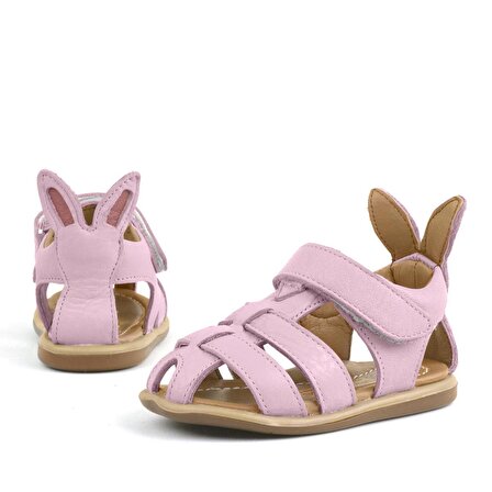 Rakerplus Bunny Hakiki Deri Pembe Cırtlı Bebek Ayakkabı