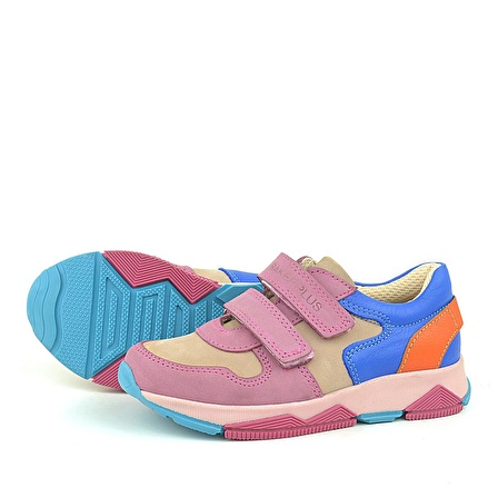 Rakerplus Hakiki Deri Pembe Çocuk Sneakers Spor Ayakkabı