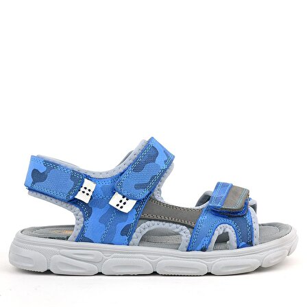 Rakerplus Wisps Hakiki Deri Saks Mavi Çocuk Sandalet Ayakkabı