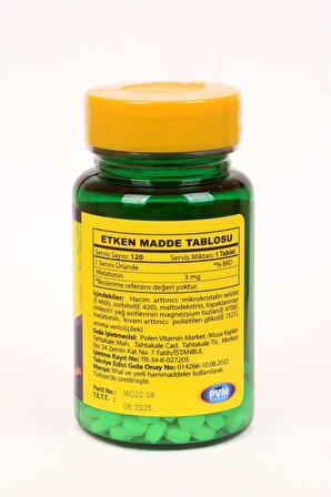 Vitapol Melatonin 3 Mg 120 Tablet Çilek Aromalı