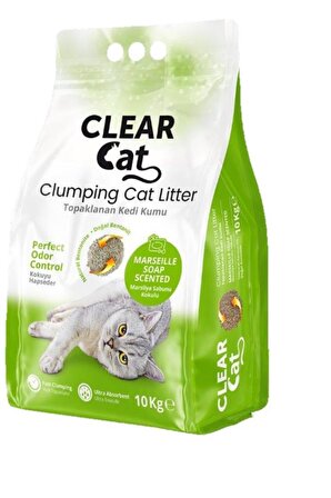Clear Cat Sabunlu Topaklanan Bentonit Kedi Kumu İnce 10 kg
