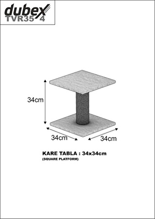 Dubex 34x34x34 cm Kedi Tırmalama Platformu Beyaz