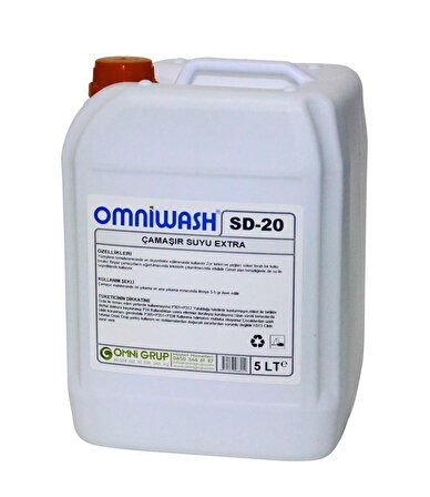 Omniwash SD-20 Normal Sıvı Çamaşır Suyu 5 lt