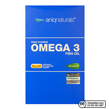 Aniqnaturals Omega 3 Balık Yağı 150 Kapsül - AROMASIZ