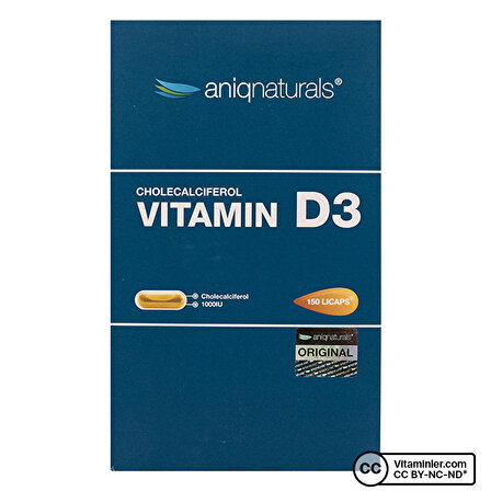 Aniqnaturals Vitamin D3 150 Kapsül - AROMASIZ
