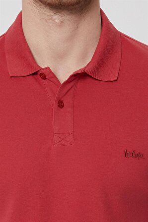 Lee Cooper Polo Yaka Pike Desenli Kırmızı Erkek T-Shirt 222 LCM 242057 TWINS KIRMIZI