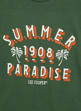 Lee Cooper Baskılı Yeşil Erkek Çocuk T-Shirt 222 LCB 242020 PALM