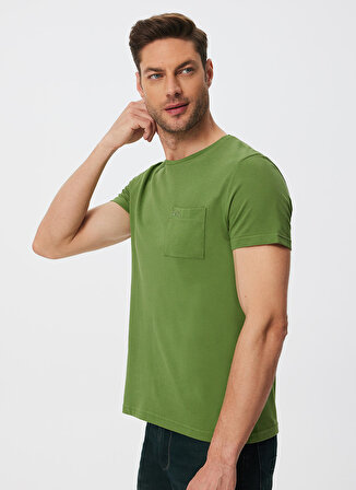 Lee Cooper O Yaka Açık Haki Erkek T-Shirt 222 LCM 242080 TOWN A. HAKI