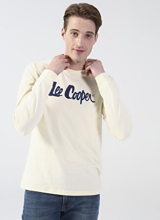 Lee Cooper O Yaka Baskılı Ekru Erkek T-Shirt 231 LCM 242003 ZAYNE EKRU