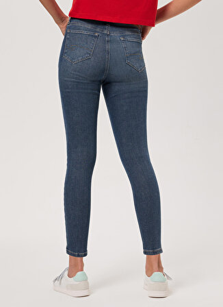 Lee Cooper Orta Bel Dar Paça Skinny Fit Kadın Denim Pantolon 232 LCF 121005 JAMY BLUE BLEACH