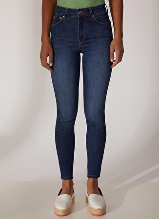 Lee Cooper Orta Bel Dar Paça Skinny Fit Kadın Denim Pantolon 232 LCF 121006 JAMY LOREN BLUE MID