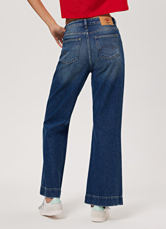 Lee Cooper Yüksek Bel Geniş Paça Straight Kadın Denim Pantolon 232 LCF 121023 SANDY BLUE MID