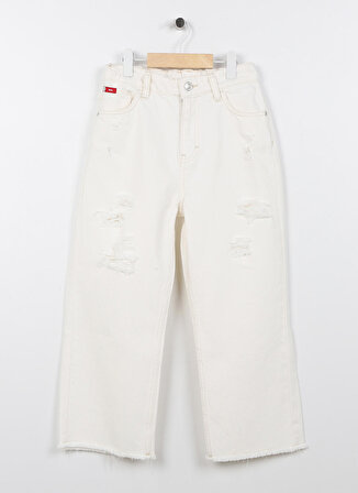 Lee Cooper Beyaz Kız Çocuk Düz Denim Pantolon 232 LCG 121003 MALDIVES WHITE JEAN