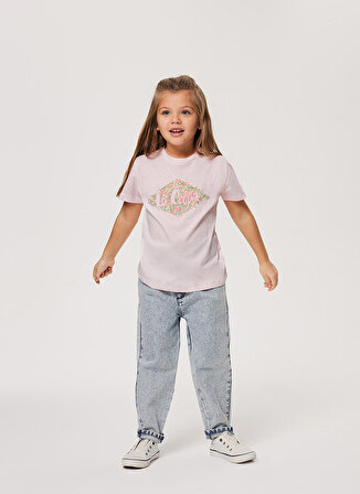 Lee Cooper Baskılı Somon Kız Çocuk T-Shirt 232 LCG 242002 FLOWERS SOMON
