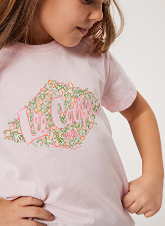 Lee Cooper Baskılı Somon Kız Çocuk T-Shirt 232 LCG 242002 FLOWERS SOMON