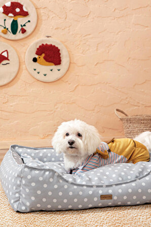 Yataş Nova Küçük Boy Üstü Açık Kaymaz Taban Gri Küçük Irk Köpek Yatağı