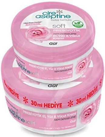 Cire Aseptine Soft Prebiyotik Gül Krem 100 ml + 30 ml
