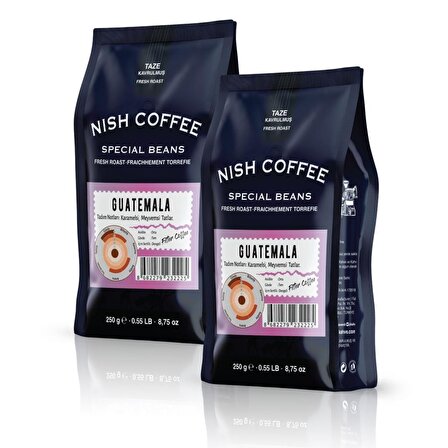 Nish Kahve Guatemala Orta Sert-Sert İçim Huehuetenango Filtre Kahve 2 x 250 gr