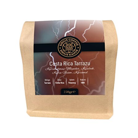 Sirius Kahve Costa Rica Tarrazu Kosta Rika Çekirdek Kahve 250 gr