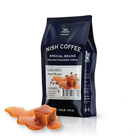 Nish Kahve Caramel Yumuşak İçim Öğütülmüş Filtre Kahve 250 gr