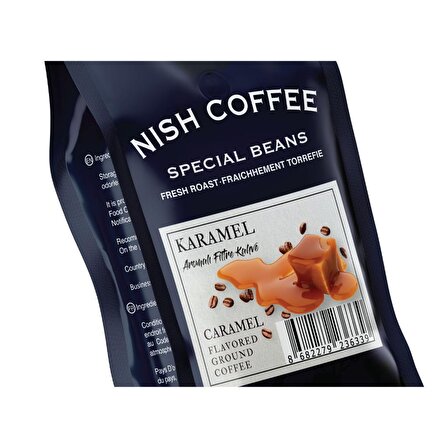 Nish Kahve Caramel Yumuşak İçim Öğütülmüş Filtre Kahve 250 gr