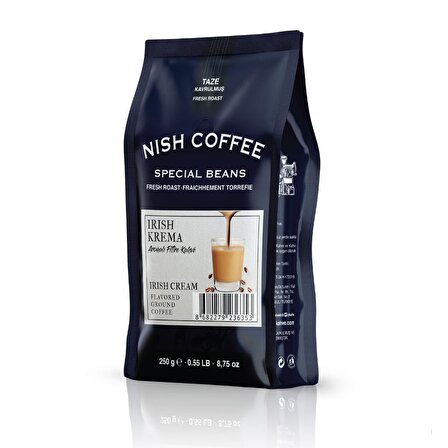Nish Kahve Irish Cream Yumuşak İçim Öğütülmüş Filtre Kahve 250 gr