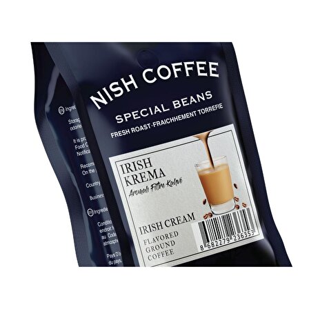 Nish Kahve Irish Cream Yumuşak İçim Öğütülmüş Filtre Kahve 250 gr