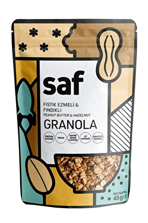 Saf Nutrition Fıstık Ezmeli & Fındıklı Granola, 45gr x 4