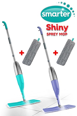 SMARTER SHINY SPREY MOP RENKLİ 2 Lİ + 2 YEDEK MOP SET ( VERY PERİ-YEŞİL)