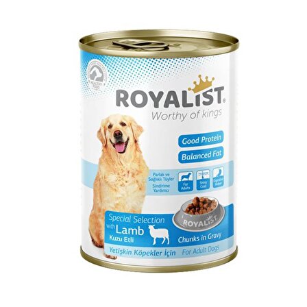 Royalist Kuzu Etli Gravy Konserve Yetişkin Köpek Maması 400 Gr