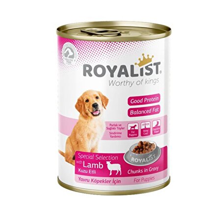 Royalist Kuzu Etli Gravy Konserve Yavru Köpek Maması 400 Gr