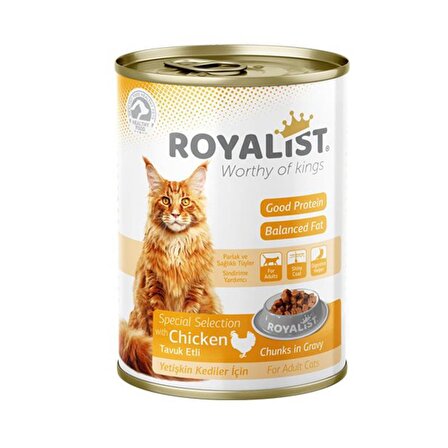 Royalist Tavuk Etli Gravy Konserve Yetişkin Kedi Maması 400 Gr