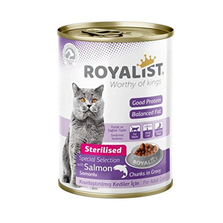 Royalist Somonlu Gravy Konserve Kısırlaştırılmış Kedi Maması 400 Gr