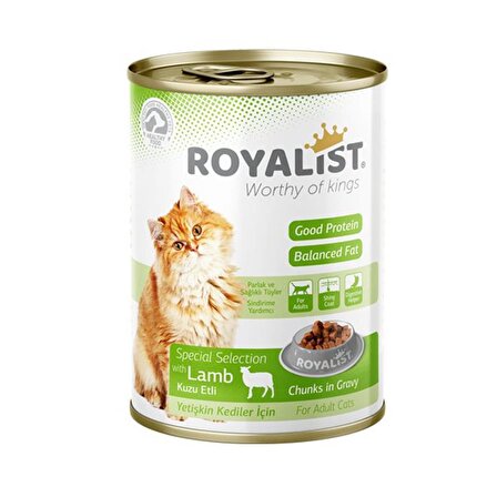 Royalist Kuzu Etli Gravy Konserve Yetişkin Kedi Maması 400 Gr
