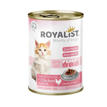 Royalist Tavuk Etli Gravy Konserve Yavru Kedi Maması 400 Gr