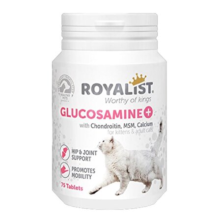 Royalist Glucosamine Kediler Için Kalça ve Eklem Sağlığı Destekleyici Tablet 75 Adet