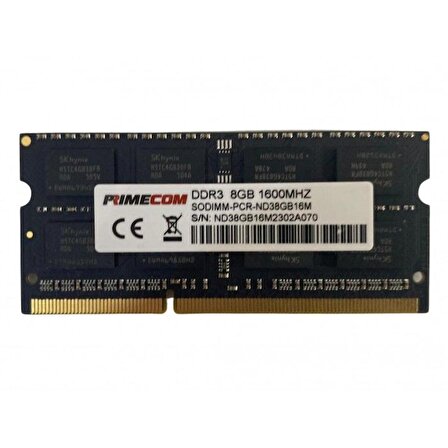 PRIMECOM 8GB DDR3 1600MHz NOTEBOOK RAM 1,35v PCR-ND38G16M