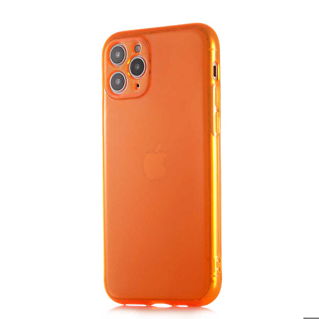 iPhone 11 Pro Uyumlu Zore Mun Silikon-Turuncu