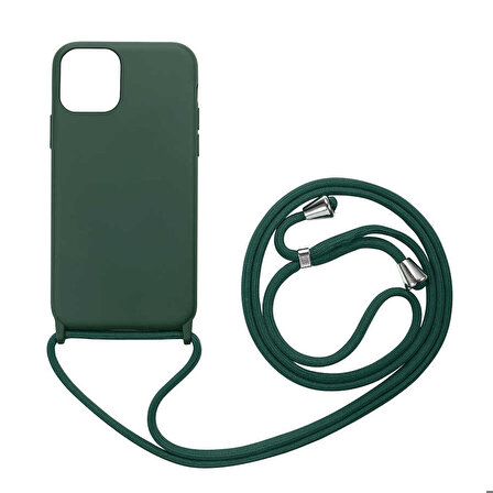 iPhone 12 Pro Uyumlu Zore Ropi Kapak-Koyu Yeşil