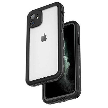 iPhone 12 Mini Uyumlu 1-1 Su Geçirmez Kılıf-Siyah
