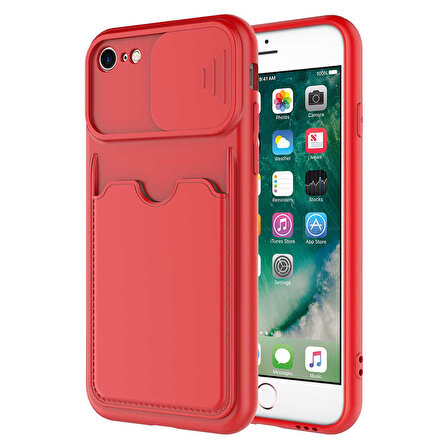 iPhone SE 2020 Uyumlu ​Zore Kartix Kapak-Kırmızı