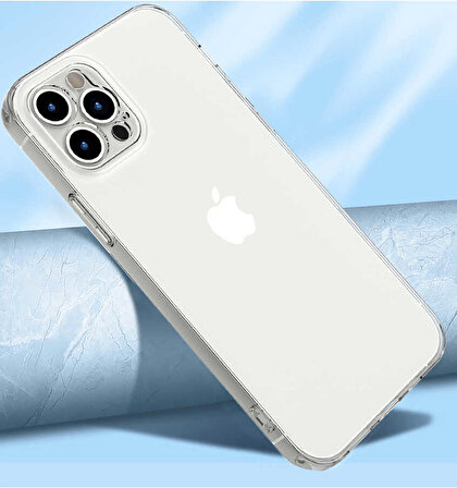 iPhone 12 Pro Uyumlu Zore Kamera Korumalı Süper Silikon Kapak-Renksiz