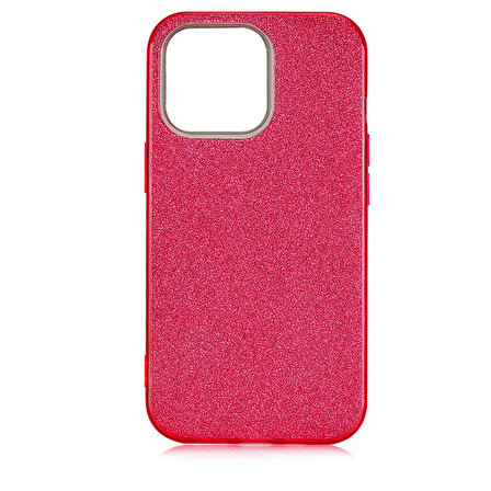 iPhone 13 Pro Max Uyumlu Zore Shining Silikon-Kırmızı