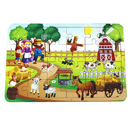 Toysilla Ahşap Puzzle Çiftlik Temalı 24 Parça - T5006