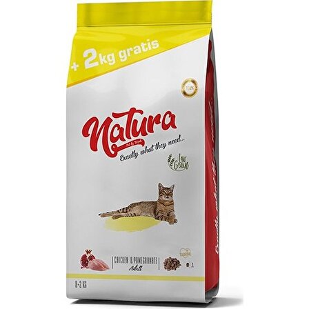 Natura Düşük Tahıllı Yetişkin Kedi Maması Tavuk & Nar 10
