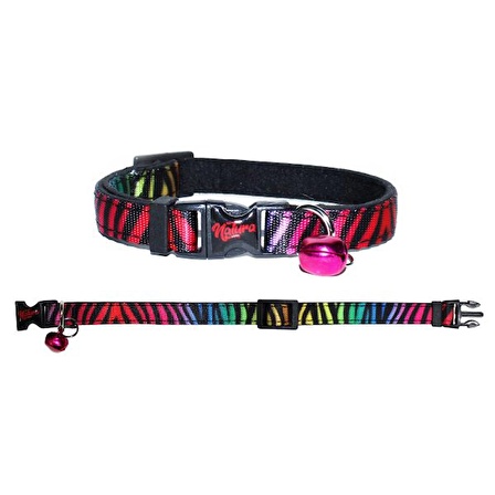 Natura Adult Cat Collar - Raınbow Zebra